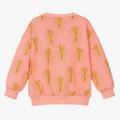 Mini Rodini Tops*Girls Pink Organic Cotton Floral Sweatshirt
