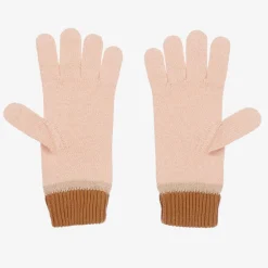 Chloé Gloves & Mittens*Girls Pink Organic Cotton Knit Gloves