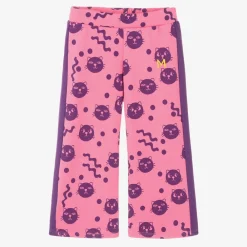 Mini Rodini Trousers*Girls Pink Organic Cotton Cats Joggers