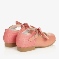 Sevva Bar Shoes*Girls Pink Patent Faux Leather Bow Shoes