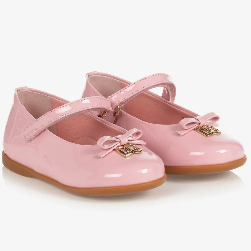 Dolce amp; Gabbana Bar Shoes*Girls Pink Patent Leather Shoes