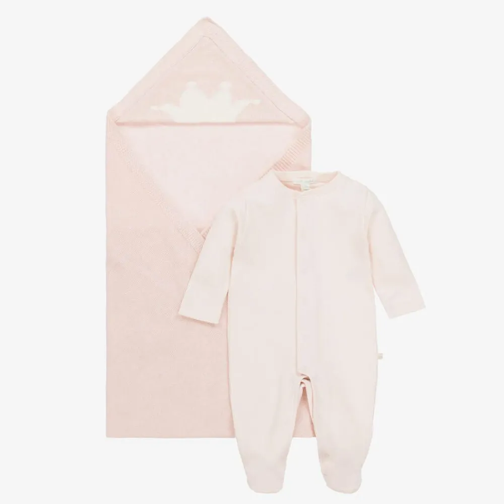 Marie-Chantal Gifts|Babysuits*Girls Pink Pima Cotton Babysuit Set