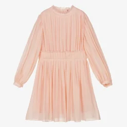 Chloé Dresses*Girls Pink Pleated Wool Dress