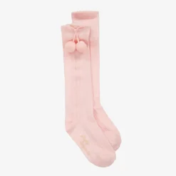 Pretty Originals Socks*Girls Pink Pom-Pom Cotton Socks