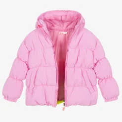 Billieblush Coats & Jackets*Girls Pink Puffer Rainbow Jacket