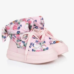 Monnalisa Boots|Boots*Girls Pink Quilted Flower Boots