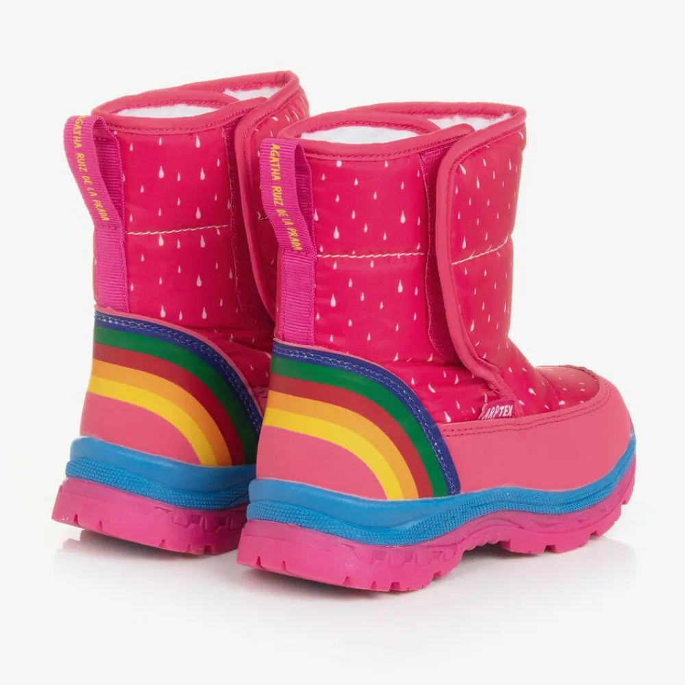 Agatha Ruiz de la Prada Snow Boots|Snow Boots*Girls Pink Rainbow Snow Boots