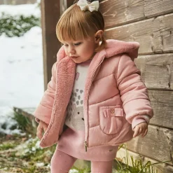 Mayoral Coats & Jackets*Girls Pink Reversible Coat