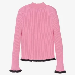 MSGM Tops*Girls Pink Ribbed Turtleneck Sweater