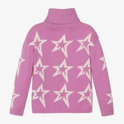 Perfect Moment Tops*Girls Pink Roll Neck Star Sweater