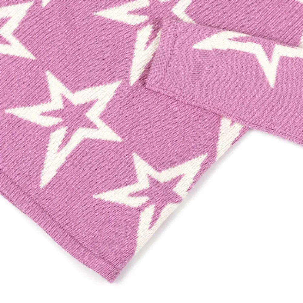 Perfect Moment Tops*Girls Pink Roll Neck Star Sweater