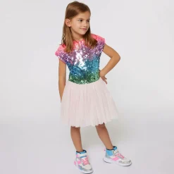 Billieblush Dresses*Girls Pink Sequin & Tulle Dress