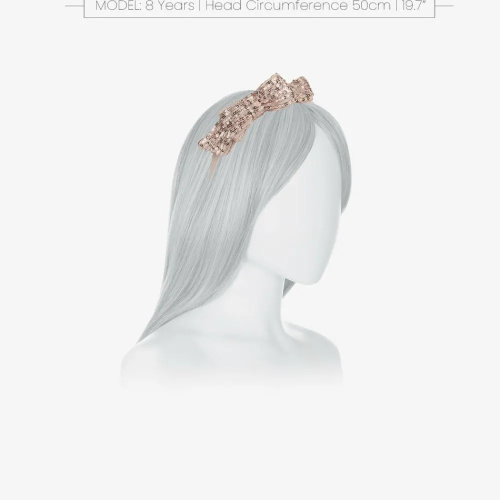 Patachou Hair Accessories*Girls Pink Sequin Bow Hairband