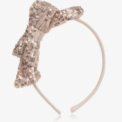 Patachou Hair Accessories*Girls Pink Sequin Bow Hairband