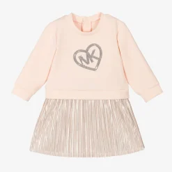 Michael Kors Kids Dresses*Girls Pink Sequin Logo Jersey Dress