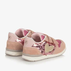 Falcotto by Naturino Trainers|Trainers*Girls Pink Sequinned Leather Trainers