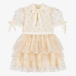 EIRENE Dresses*Girls Pink Sequinned Satin & Tulle Dress