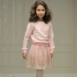 Le Chic Skirts*Girls Pink Sequinned Tulle Skirt