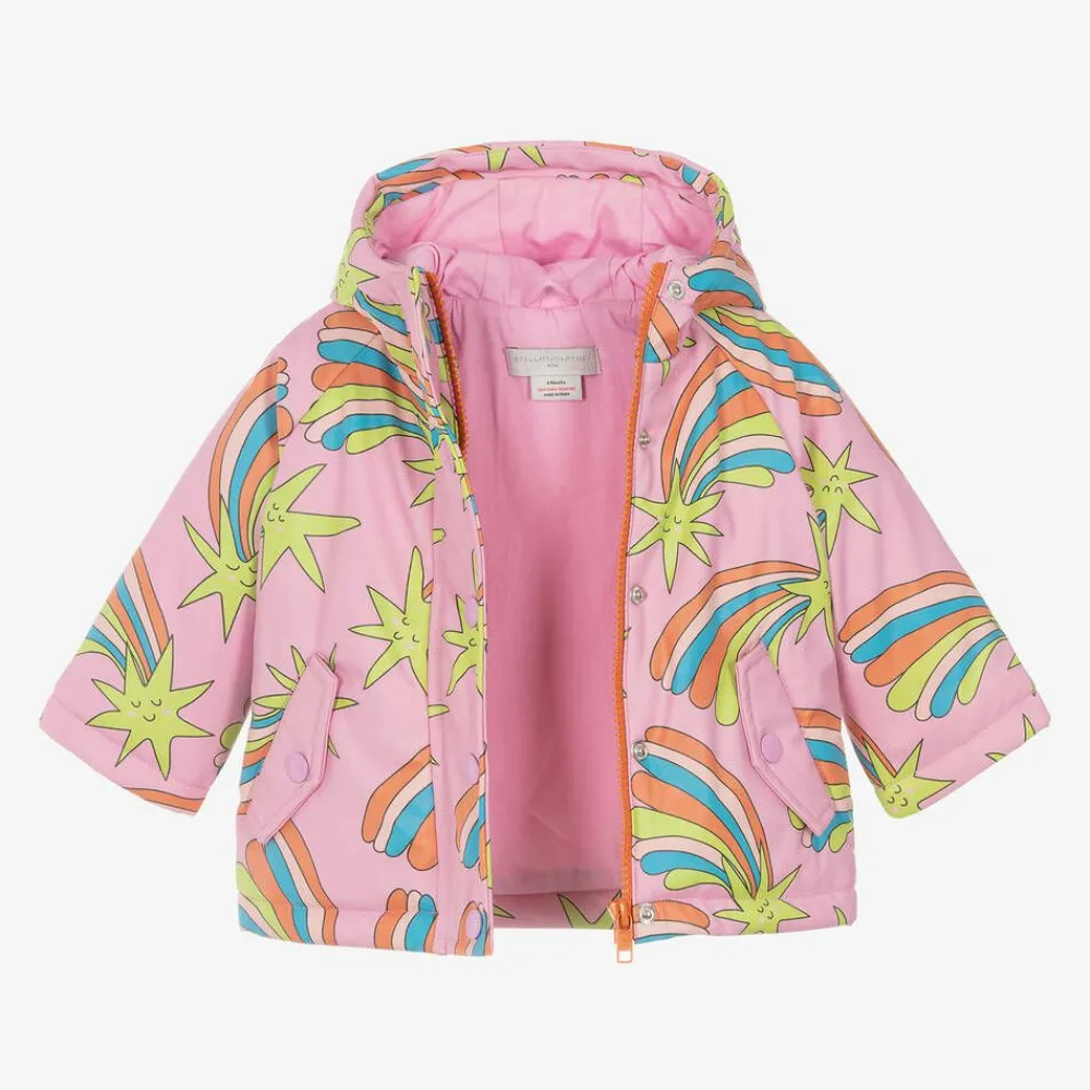 Stella McCartney Kids Coats & Jackets*Girls Pink Shooting Star Hooded Coat