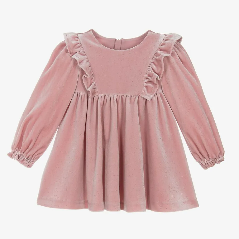 Abel amp; Lula Dresses|Dresses*Girls Pink Sparkly Velour Dress