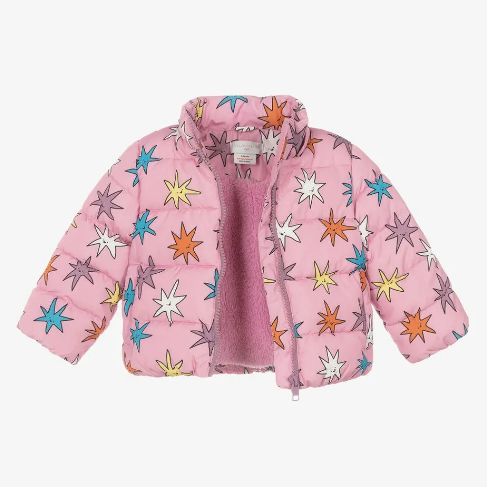 Stella McCartney Kids Coats & Jackets*Girls Pink Star Print Puffer Jacket