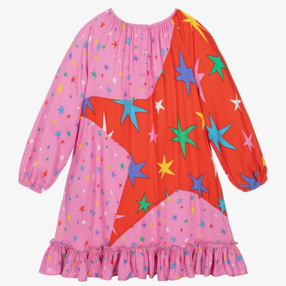 Stella McCartney Kids Dresses*Girls Pink Star Print Viscose Dress
