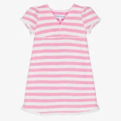 Mitty James Swimwear*Girls Pink Striped Towelling Dress
