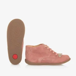 Pom dApi Boots*Girls Pink Suede Leather First Walker Boots