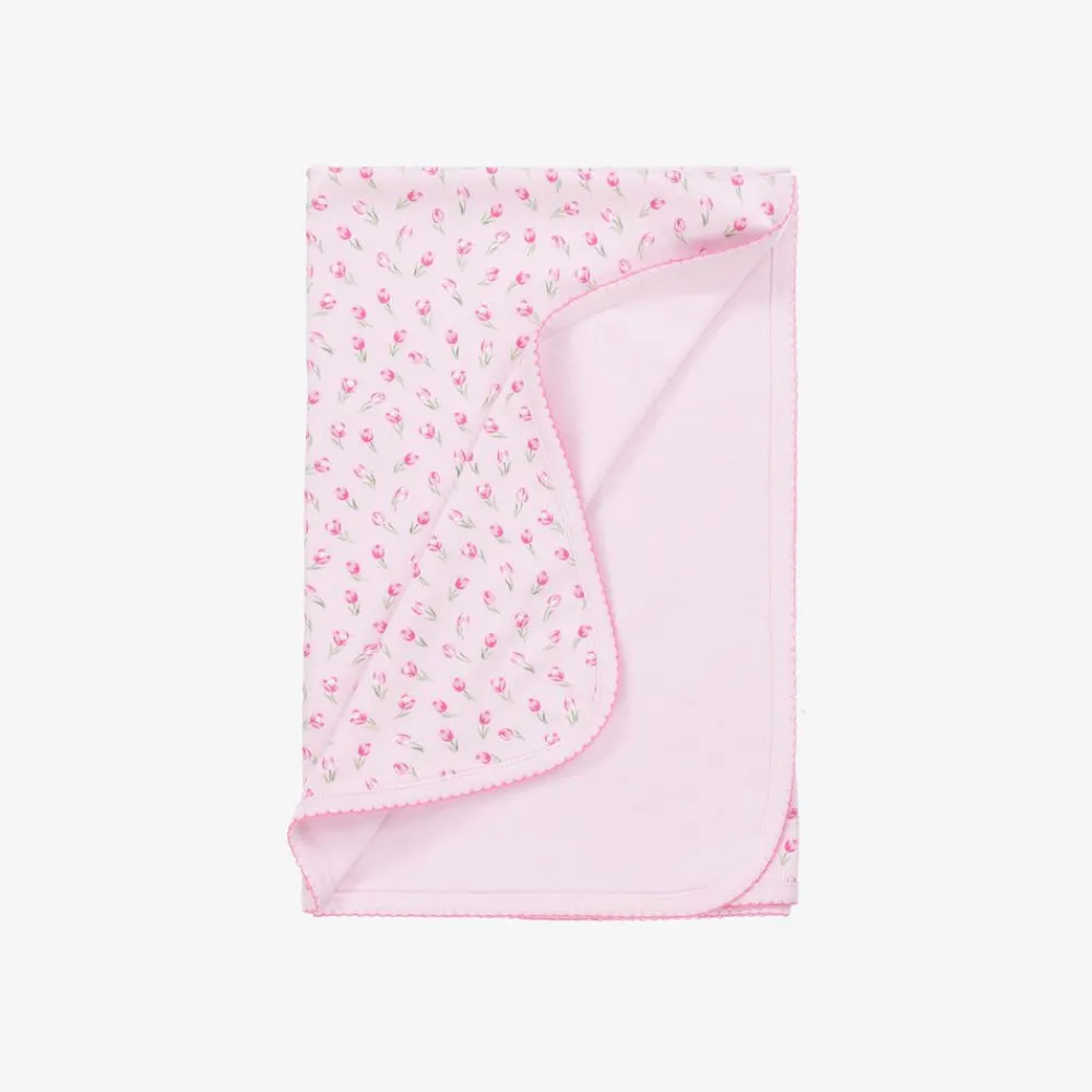 Kissy Kissy Blankets & Shawls*Girls Pink Tulip Blossoms Cotton Blanket (73cm)