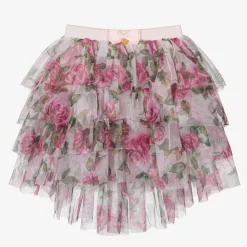 Angels Face Skirts*Girls Pink Tulle Rose Print Skirt PinkRoses