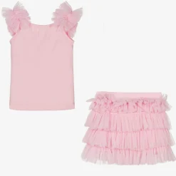 Beau KiD Outfit Sets*Girls Pink Tulle Skirt Set