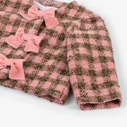 Phi Clothing Coats & Jackets*Girls Pink Tweed Bow Jacket