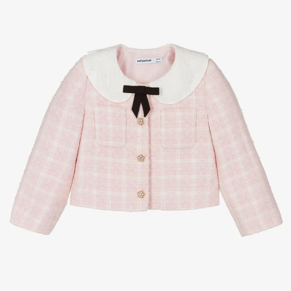 Self-Portrait Coats & Jackets*Girls Pink Tweed Jacket