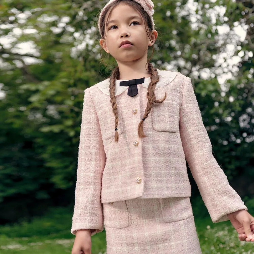 Self-Portrait Coats & Jackets*Girls Pink Tweed Jacket