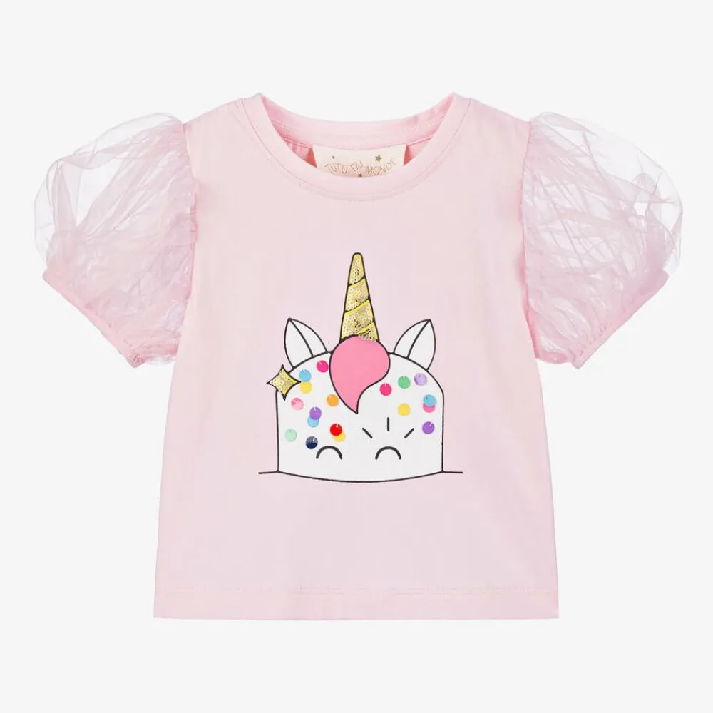 Tutu du Monde Tops*Girls Pink Unicorn Cake T-Shirt