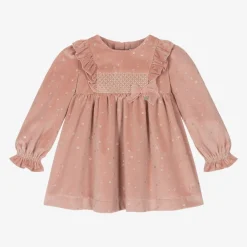 Mayoral Dresses*Girls Pink Velour Star Dress