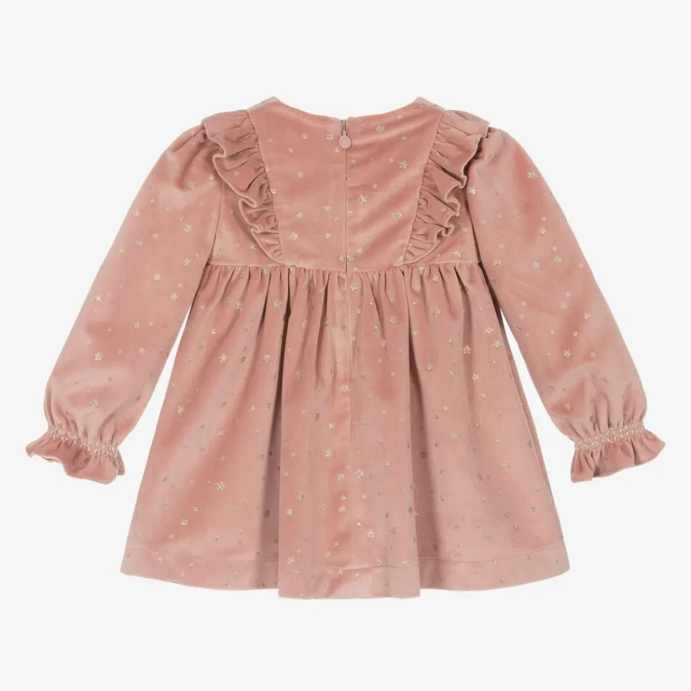 Mayoral Dresses*Girls Pink Velour Star Dress