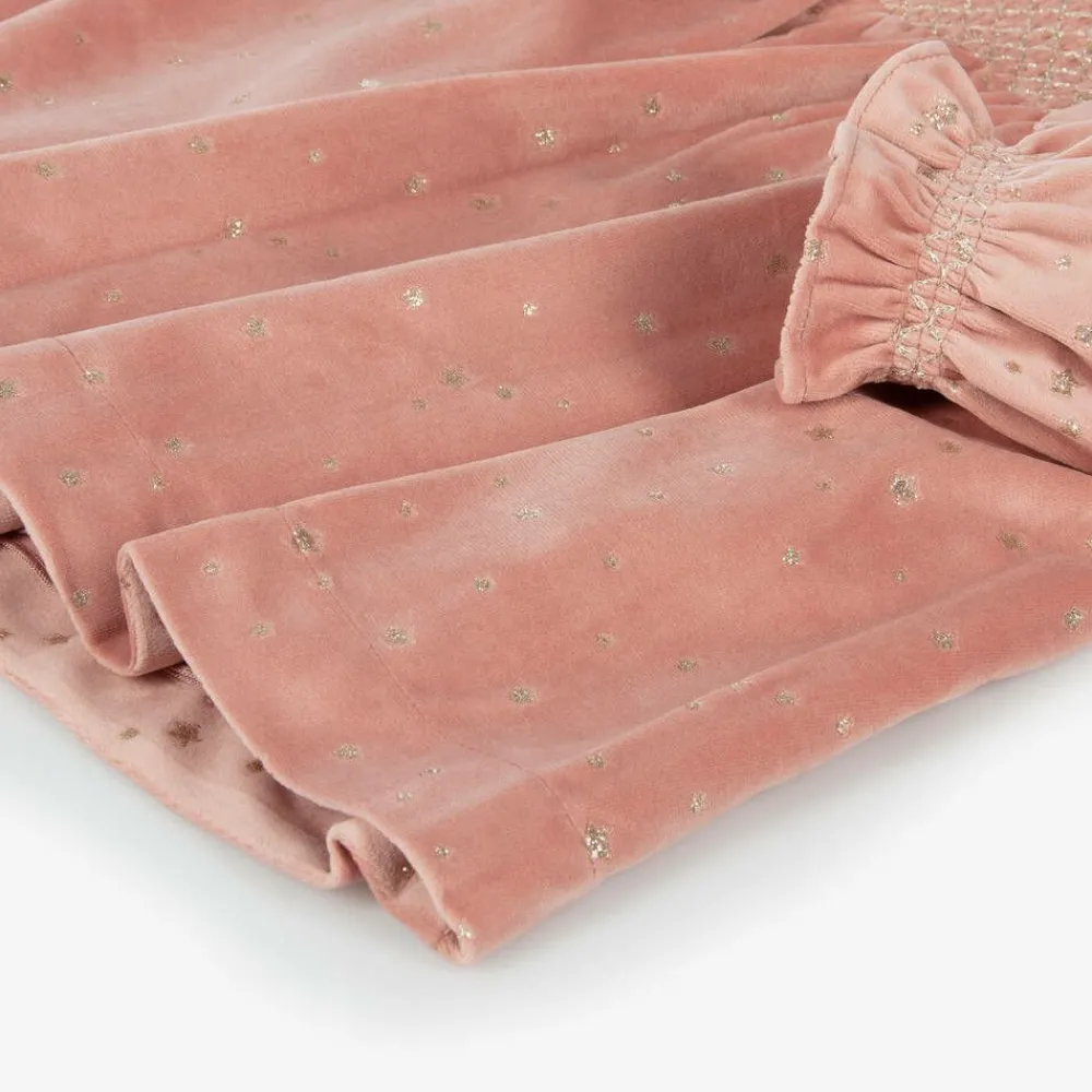 Mayoral Dresses*Girls Pink Velour Star Dress