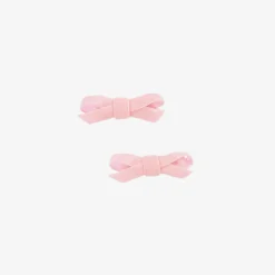 Bowtique London Hair Accessories*Girls Pink Velvet Bow Hair Clips (2 Pack)