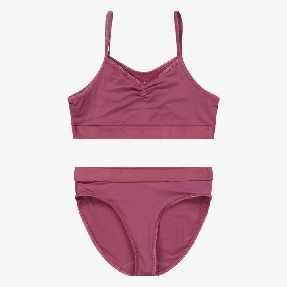 Molo Underwear*Girls Pink Viscose Top & Knickers Set DarkRose