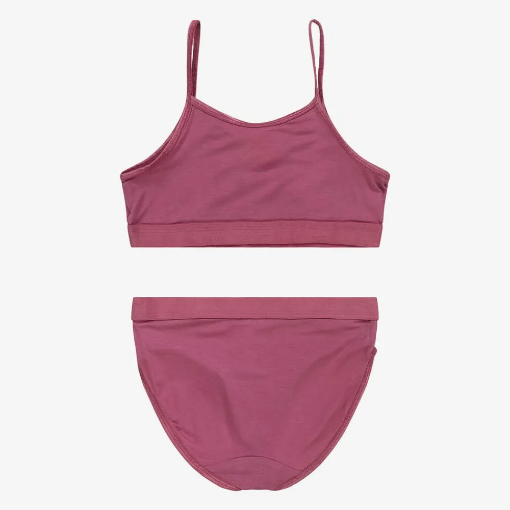 Molo Underwear*Girls Pink Viscose Top & Knickers Set DarkRose