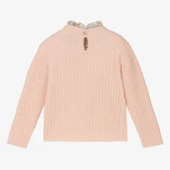 Laranjinha Tops*Girls Pink Wool & Cashmere Knit Sweater