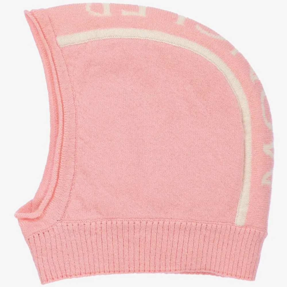 Moncler Enfant Hats*Girls Pink Wool Balaclava