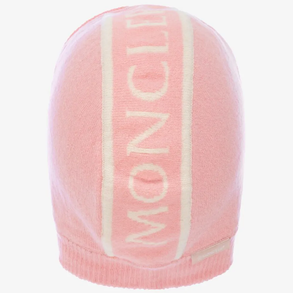 Moncler Enfant Hats*Girls Pink Wool Balaclava