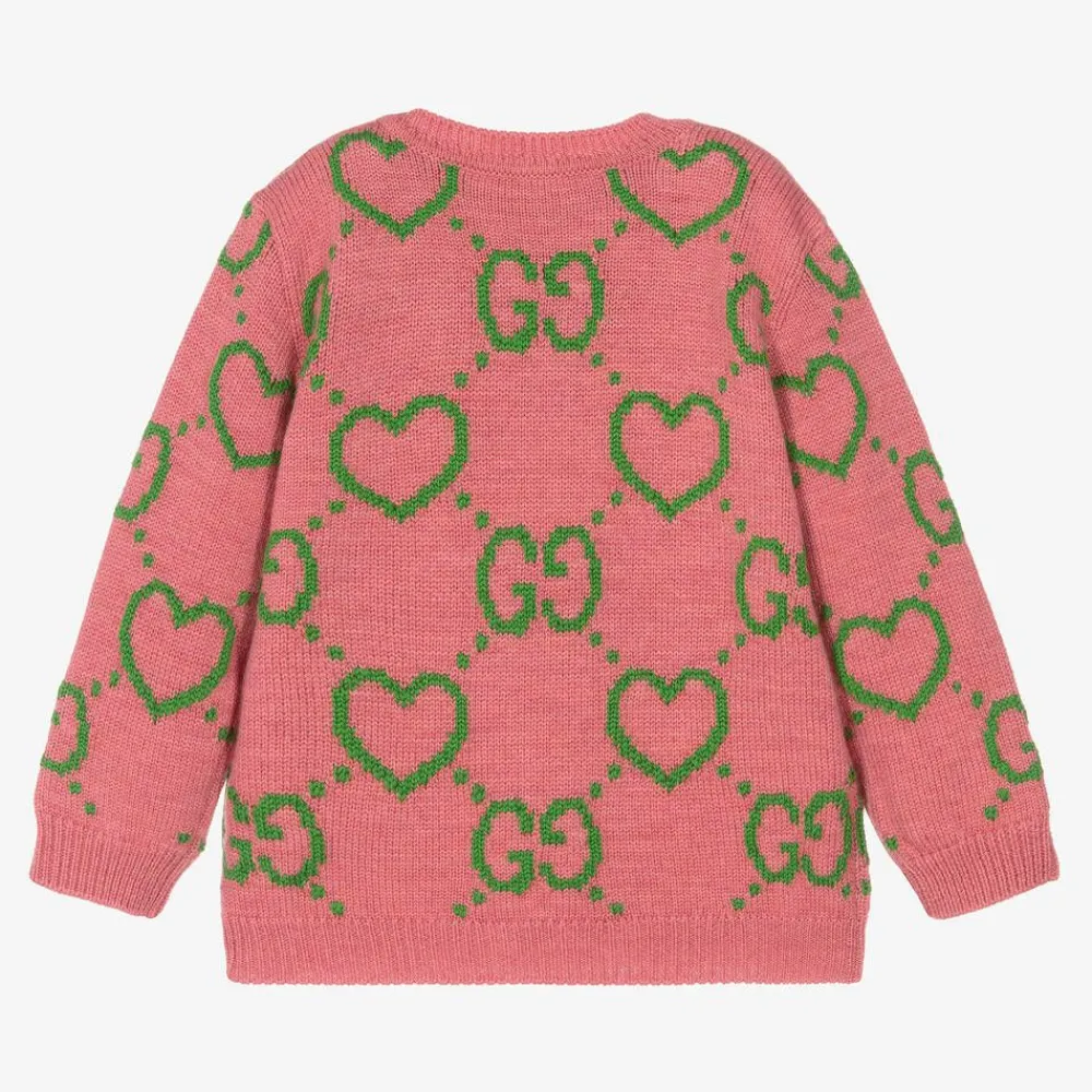 Gucci Tops*Girls Pink Wool GG Sweater