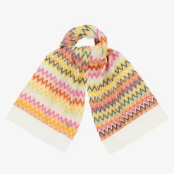 Missoni Scarves*Girls Pink Wool Knit Zigzag Scarf