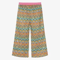 AIGNER Trousers*Girls Pink ZigZag Wide-Leg Trousers