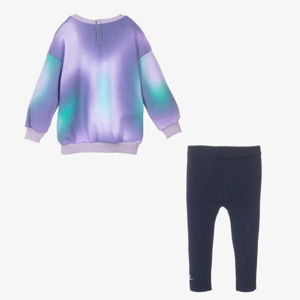 Nike Outfit Sets*Girls Purple & Blue Cotton Leggings Set