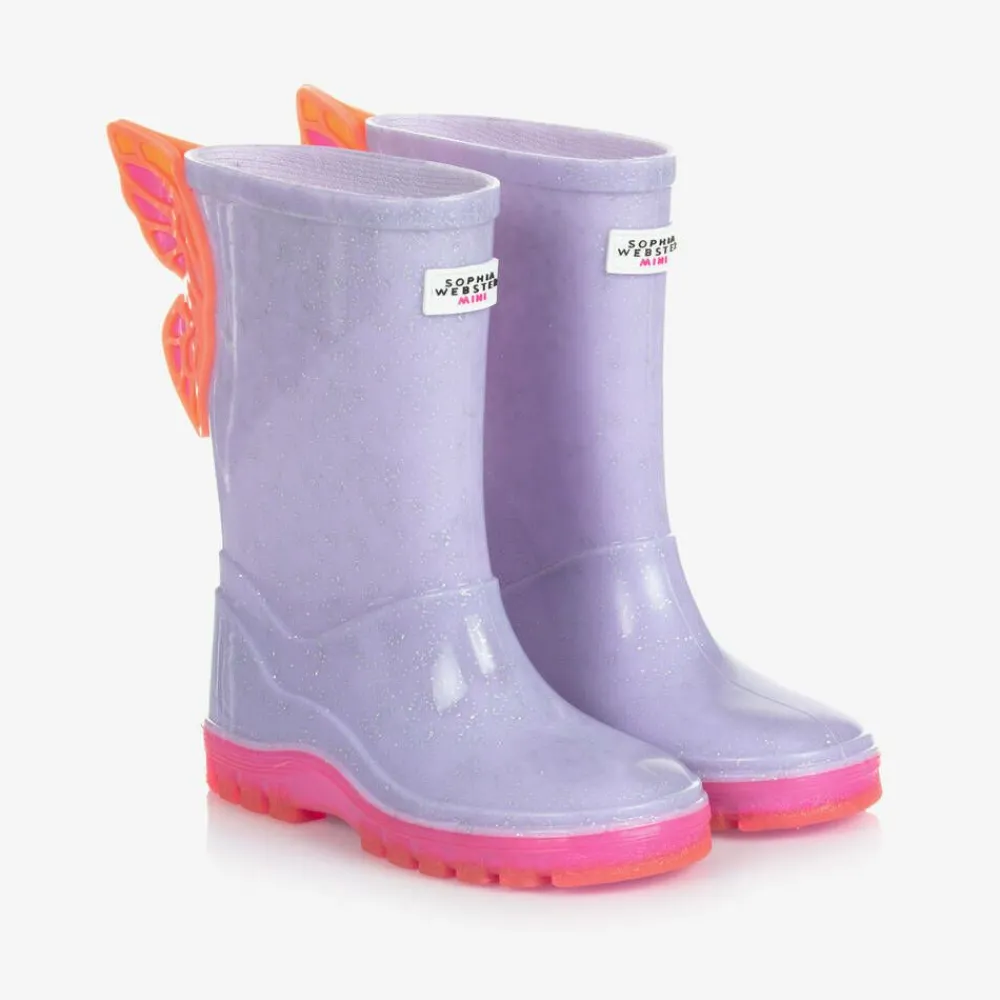 Sophia Webster Mini Rain Boots|Rain Boots*Girls Purple Butterfly Rain Boots