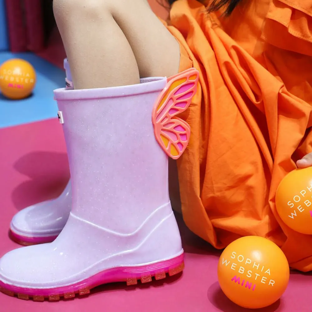 Sophia Webster Mini Rain Boots|Rain Boots*Girls Purple Butterfly Rain Boots
